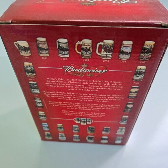 Budweiser Holiday Stein 2007 "Winter's Calm" NIB Includes COA - Picture 7 of 9
